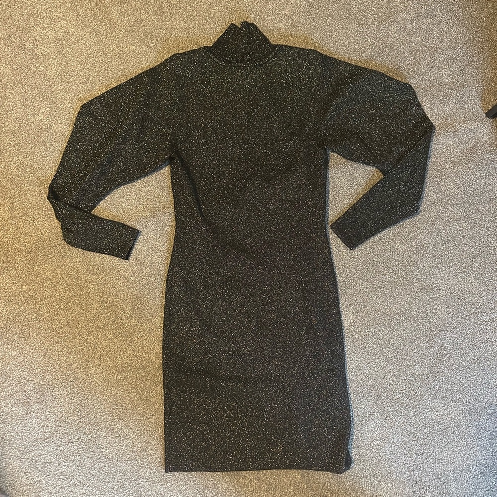 A.L.C. Charcoal Long Sleeve Sparkle Dress